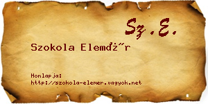 Szokola Elemér névjegykártya
